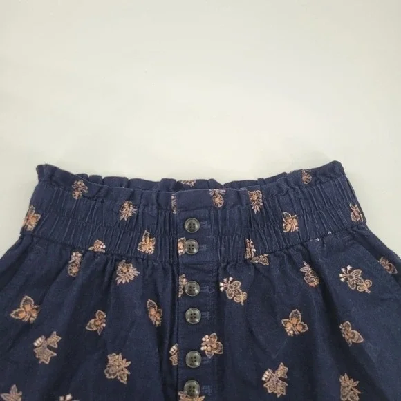 Madewell Paperbag Button-Front Mini Skirt Baby Corduroy Deep Indigo size S NH131 - Picture 4 of 12